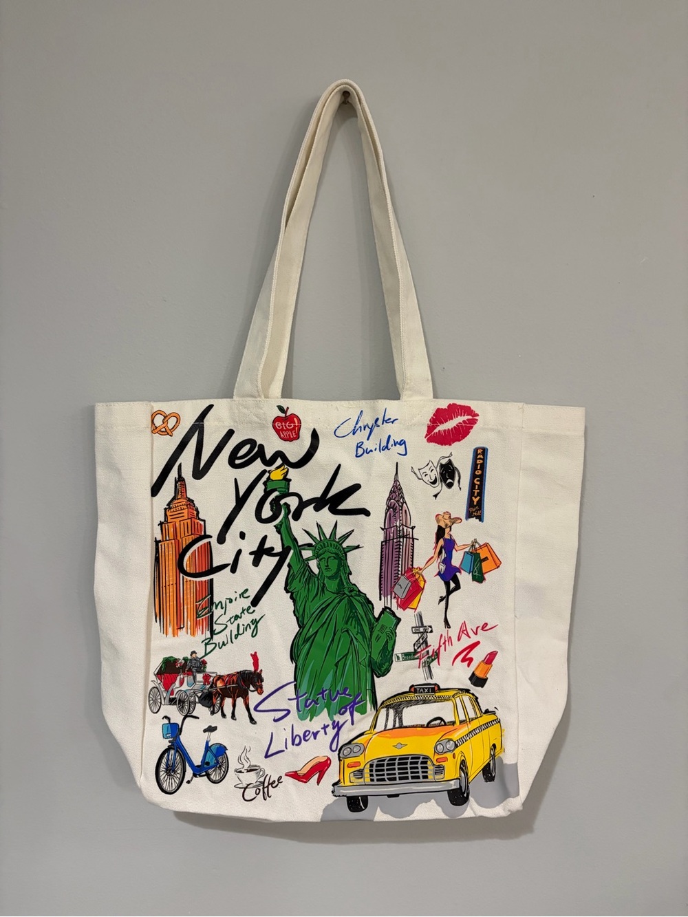 White Canvas New York Tote Bag